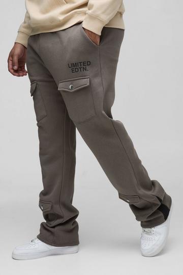 Plus Limited Slim Flare Cargo Gusset Jogger charcoal