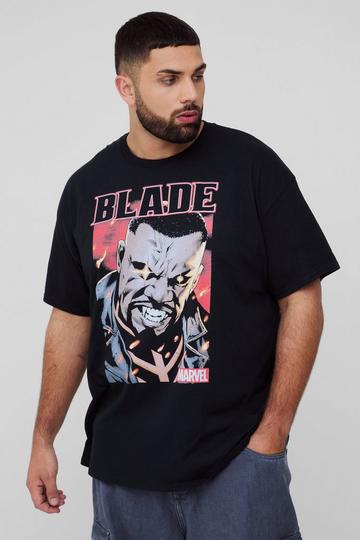 Plus Oversized Blade Comic License Print T-Shirt black