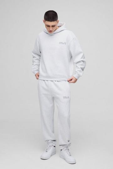 Oversized Boxy Man Trainingspak Met Capuchon ash grey