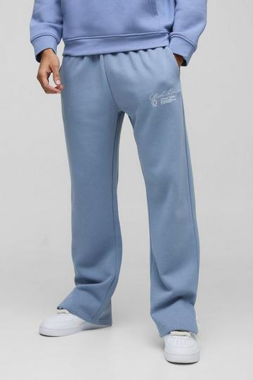 Official Man Straight Leg Split Hem Jogger blue