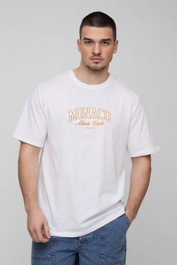 White Tall Embroidered Monaco T-Shirt