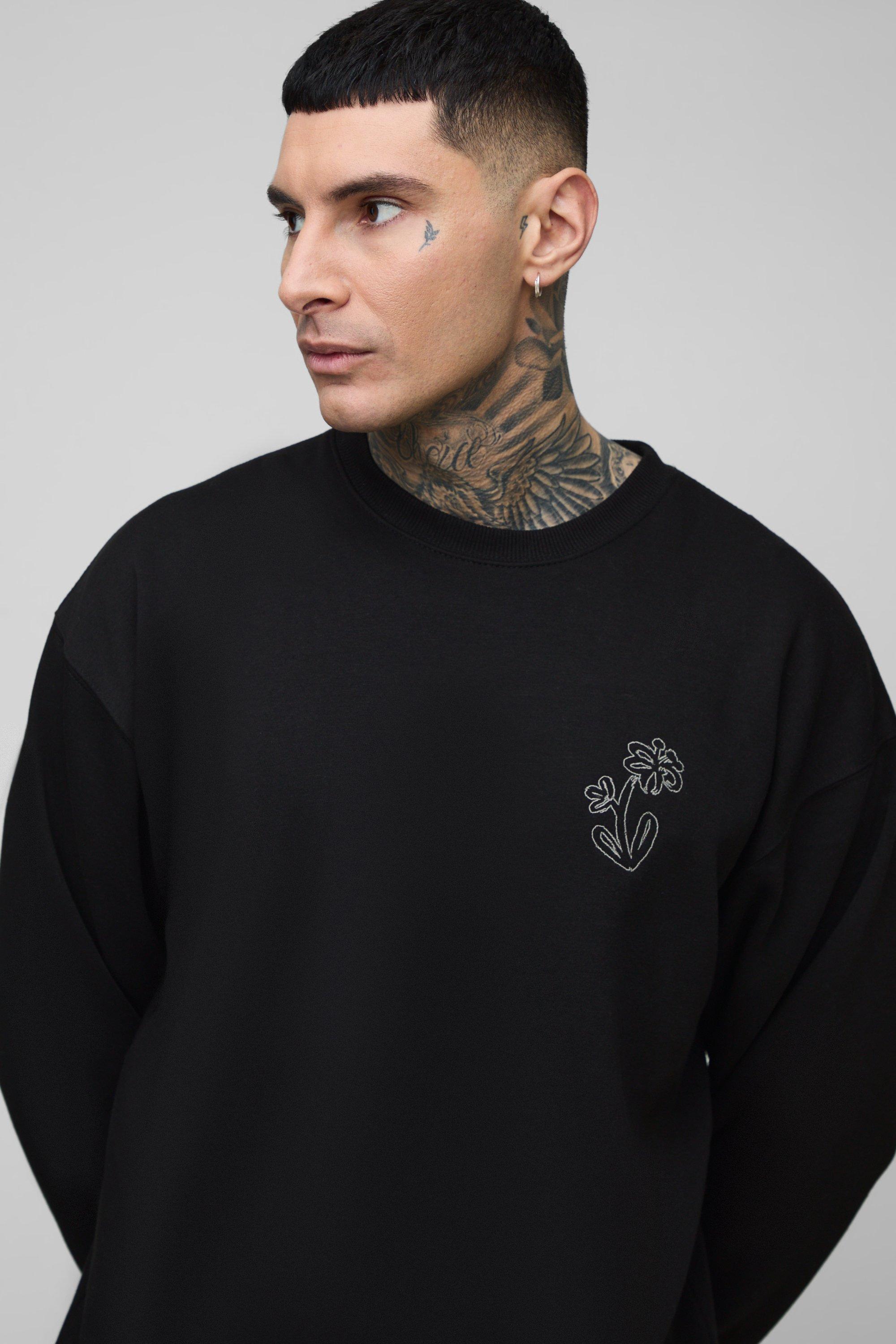 Tall Floral Embroidered Sweatshirt boohoo CA