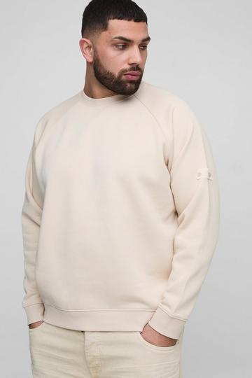 Plus Raglan Jersey Sweater stone