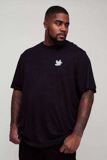 Plus Dove Embroidered T-Shirt black