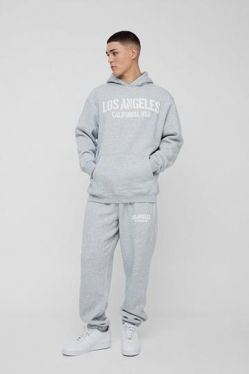 Oversized Los Angeles Trainingspak Met Capuchon grey marl