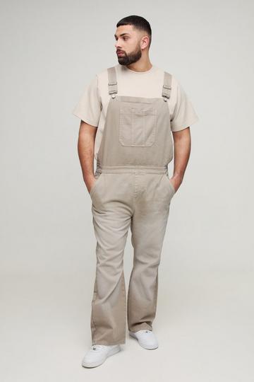 Plus Straight Leg Dungaree stone