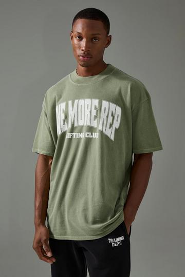 Man Active Washed One More Rep Oversized T-shirt sage