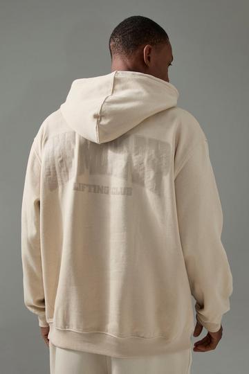 Man Active Oversized One More Rep Hoodie sand