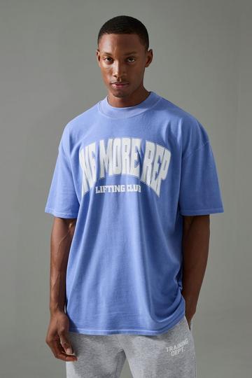 Man Active One More Rep Oversized Over-dye T-shirt blue