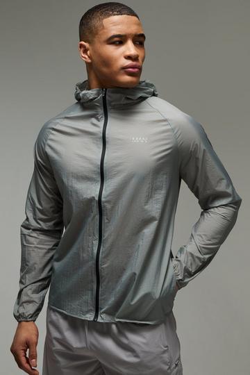 Man Active Lightweight Shower Resistant Windbreaker charcoal