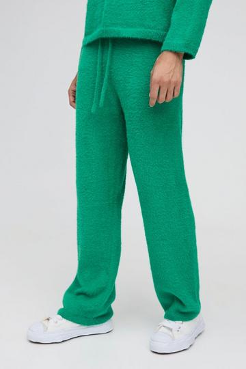 Relaxed Fit Fluffy Knitted Joggers green