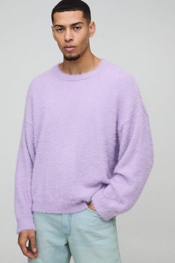 Oversized Super Fluffy Knitted Jumper lilac