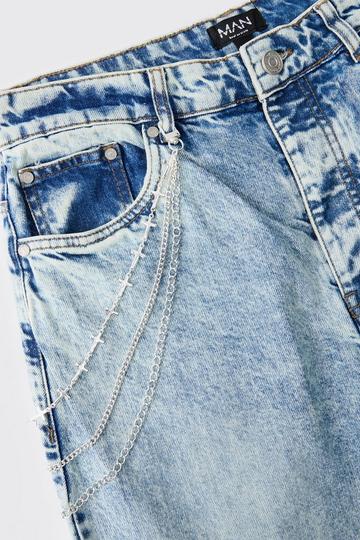 Layered Jean Chain With Crosses silver