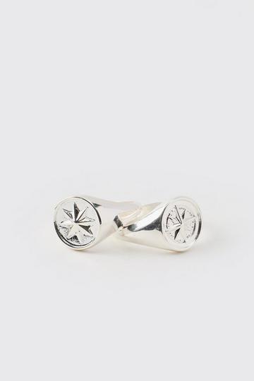 Silver Silver Compass Rings In A 2 Pack