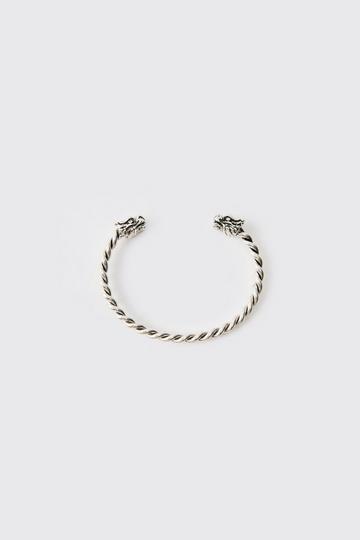 Dragon Head Bangle silver