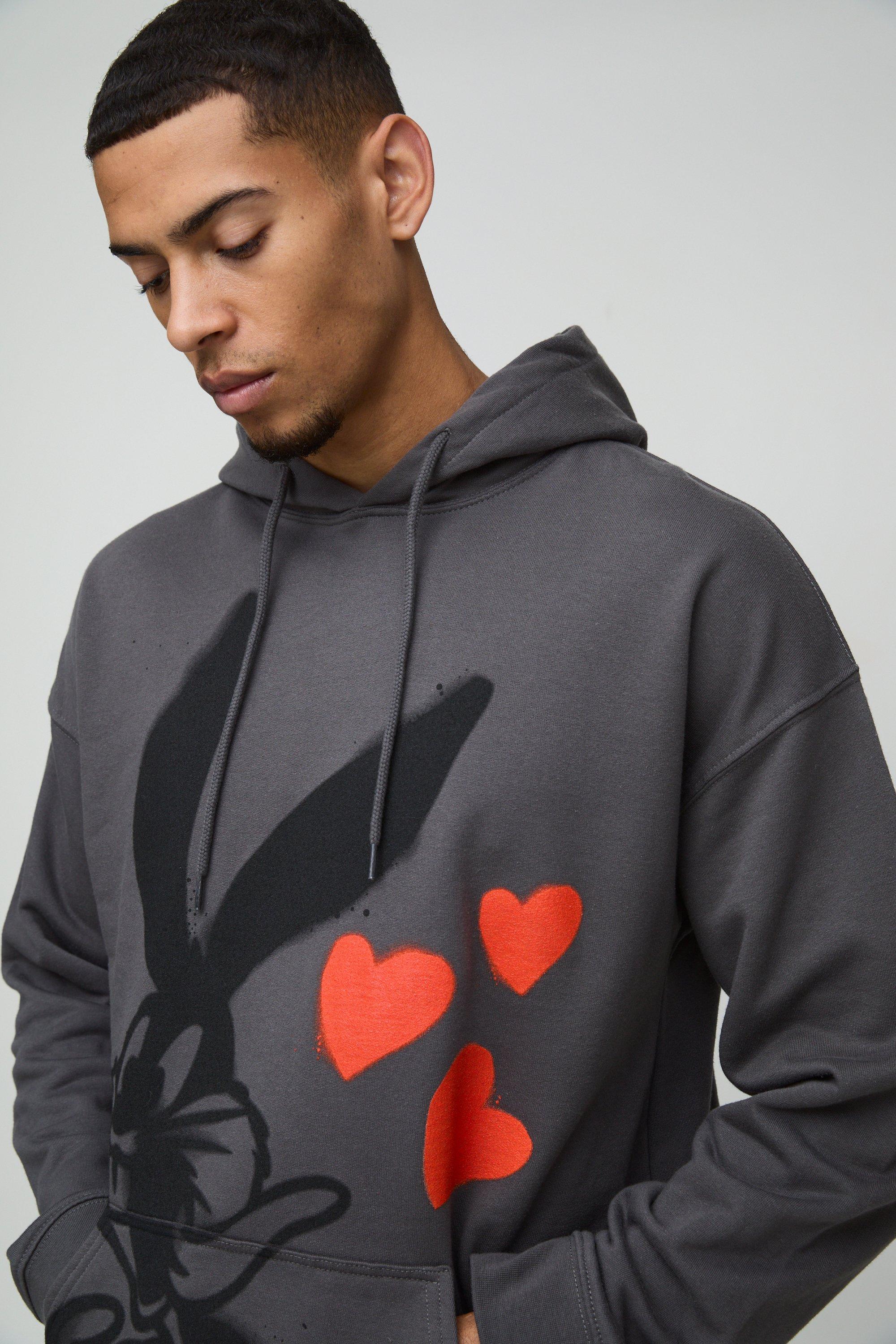 Oversized Bugs Bunny License Print Hoodie