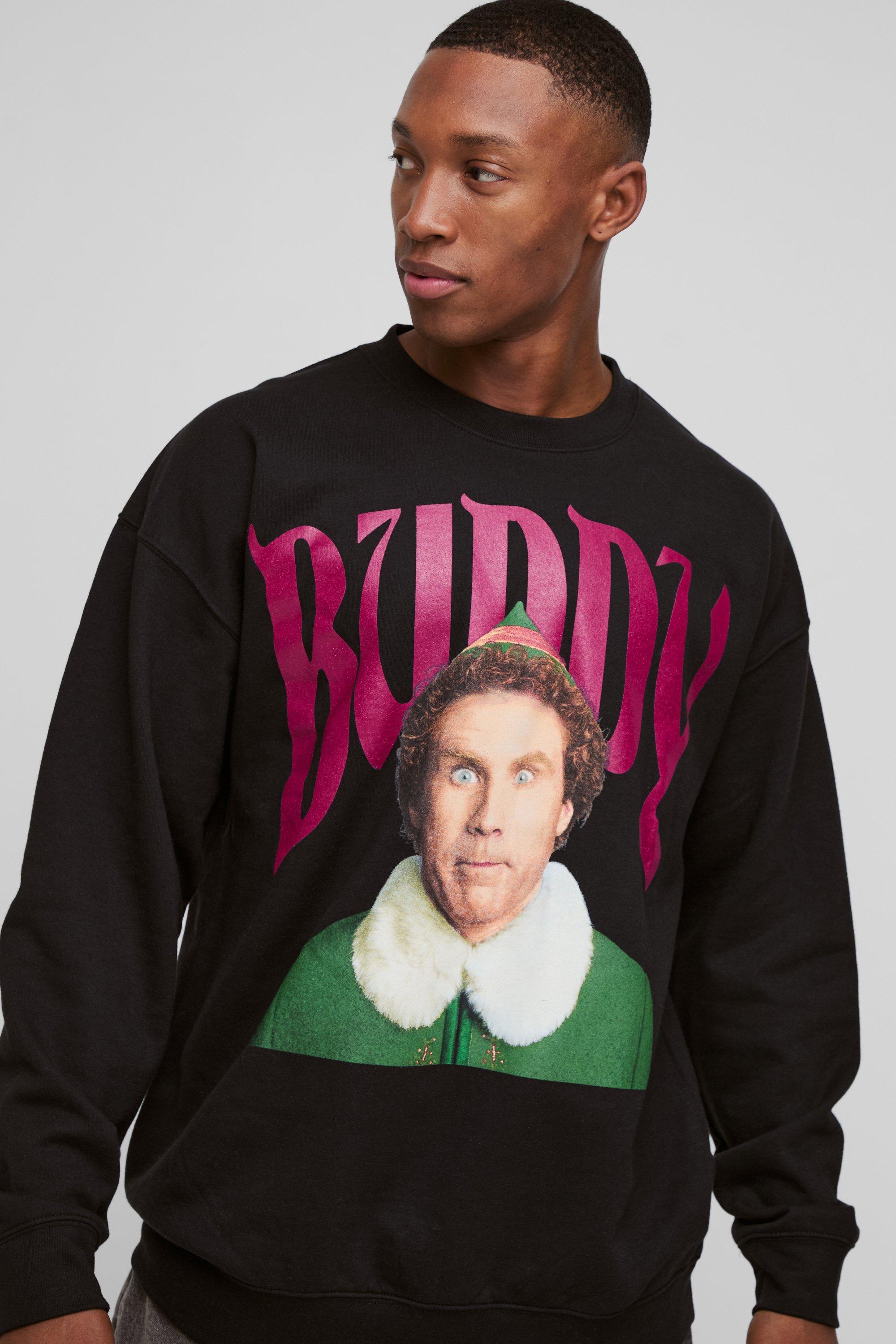 Oversized Buddy The Elf Christmas License Print Sweatshirt boohoo UK