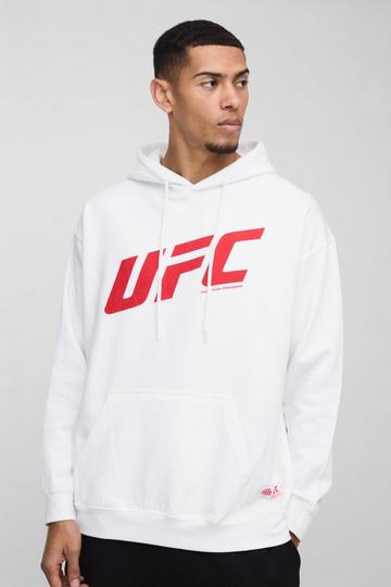 Oversized UFC Sports License Print Hoodie white