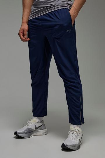 Navy Man Active Lightweight Stretch Woven Zip Hem Slim Fit Jogger