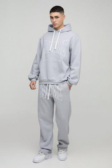 Oversized Homme Trainingspak Met Print grey