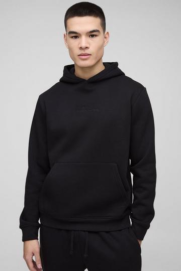330GSM BM Signature Regular Fit Over The Head Hoodie black