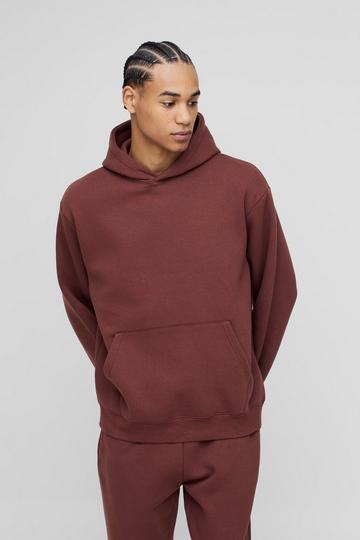 330GSM Basic Oversized Over The Head Hoodie chocolate