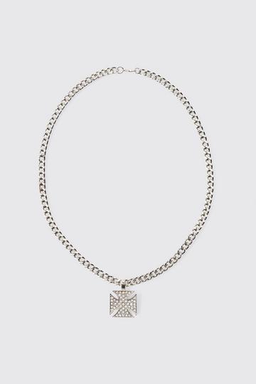 Silver Silver Flat Cross Necklace