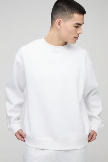 Basic Oversized 330GSM Trui Met Crewneck white