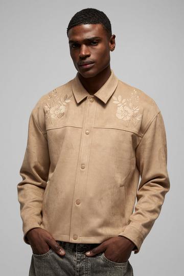 Oversized Western Suedette Overshirt sand