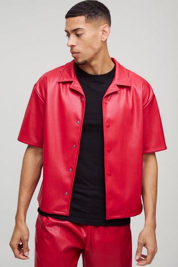 Chemise oversize plissée en synthétique cherry