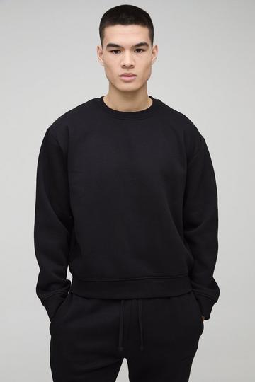 Black 330GSM Oversized Basic Boxy Sweatshirt