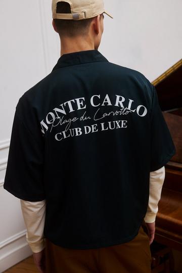 Khaki Oversized Monte Carlo Revere Shirt