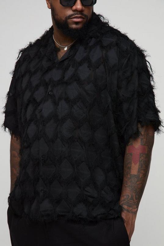 Plus Tufted Texture Oversized Boxy Shirt | boohoo USA Plus Tufted Texture Oversized Boxy Shirt | boohoo USA