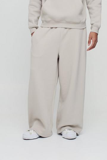 330GSM Extreme Wide Leg Basic Jogger stone