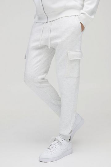 Grey 330GSM Skinny Fit Basic Cargo Jogger