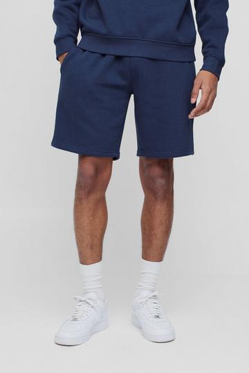 Basic Baggy Middellange Shorts navy