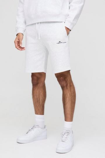 Middellange Baggy BM Signature Shorts grey marl