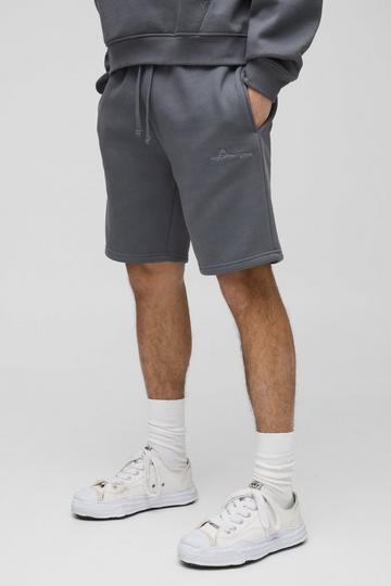 Loose Fit Mid Length BM Signature Shorts charcoal