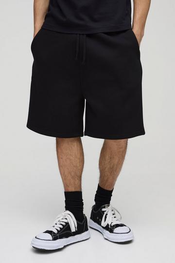 Oversized Fit Drop Crotch Basic Lightweight Shorts black