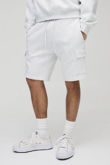 Middellange Baggy Cargo Shorts grey marl