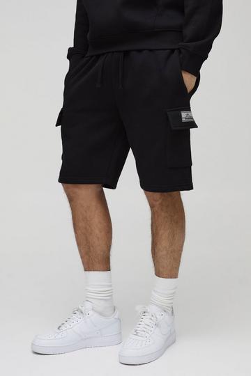 Baggy Middellange BM Signature Cargo Shorts Met Label black