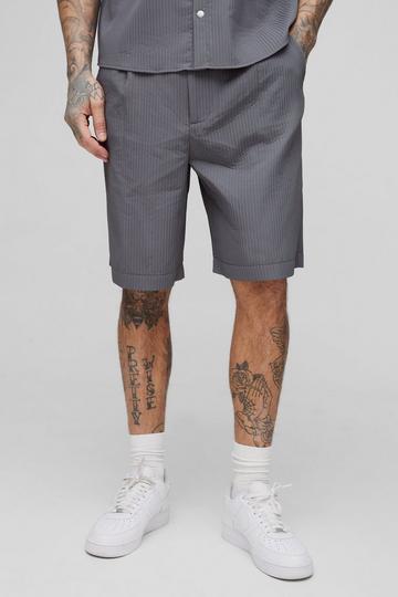 Tall Technical Pleated Relaxed Fit Shorts charcoal