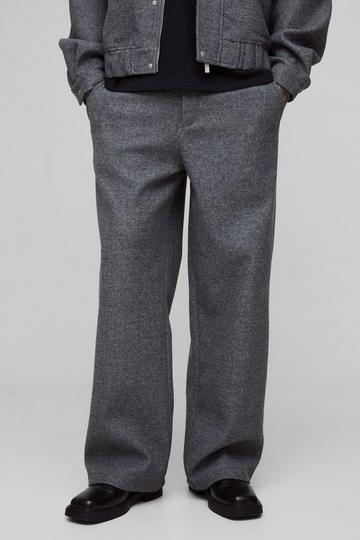 Tall Melton Tailored Wide Leg Trousers charcoal