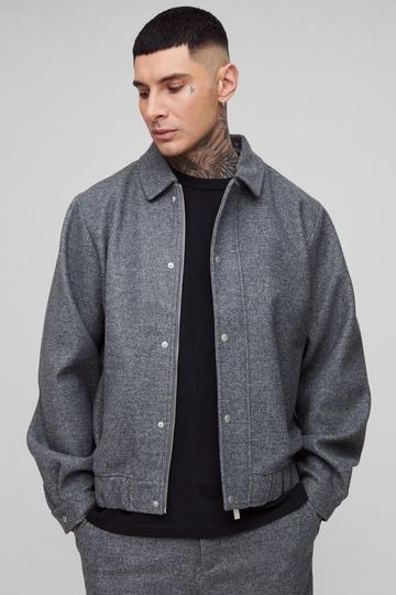 Tall Oversized Melton Box Harrington Bomberjack charcoal