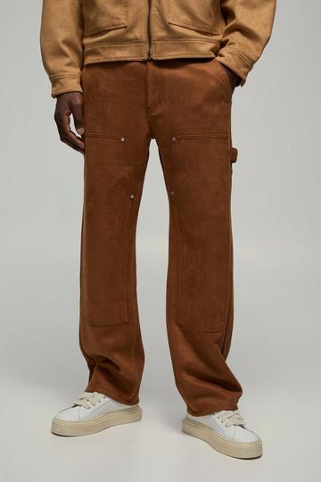 Baggy Krokodillen Suède Utility Broek tan