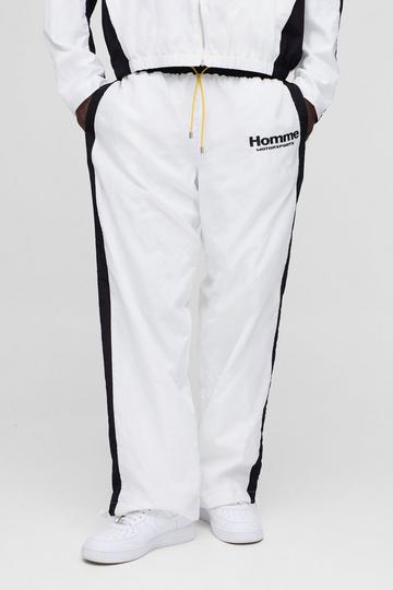 Elasticated Homme Parachute Trousers white