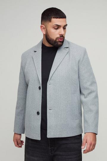 Grey Plus Boxy Oversized Overcoat