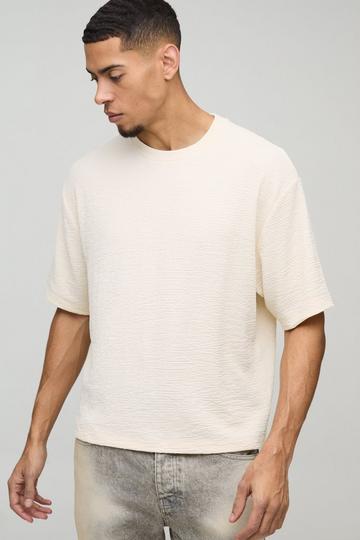 Oversized Boxy Textured T-Shirt ecru