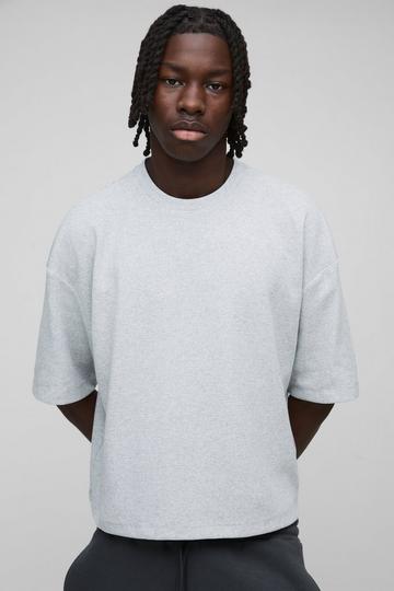 Oversized Boxy Waffle Jersey T-Shirt grey