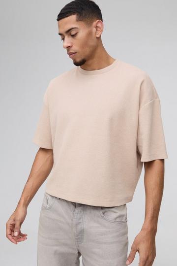 Oversized Boxy Waffle Jersey T-Shirt stone